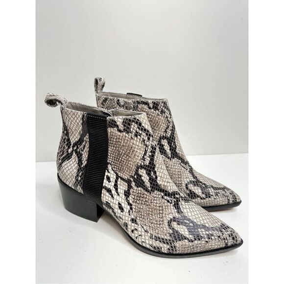 Linea Paolo Boots Size 5 Leather Snake Print Pointed Toe Booties New - Picture 4 of 11